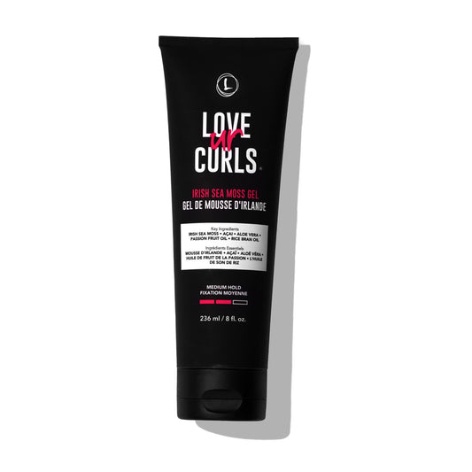 Love Ur Curls Irish Sea Moss Hair Gel, Medium Hold Hair Styling Curling Gel for Defined Curly Hair, Waves & Coils, Vegan, Cruelty Free, 236mL