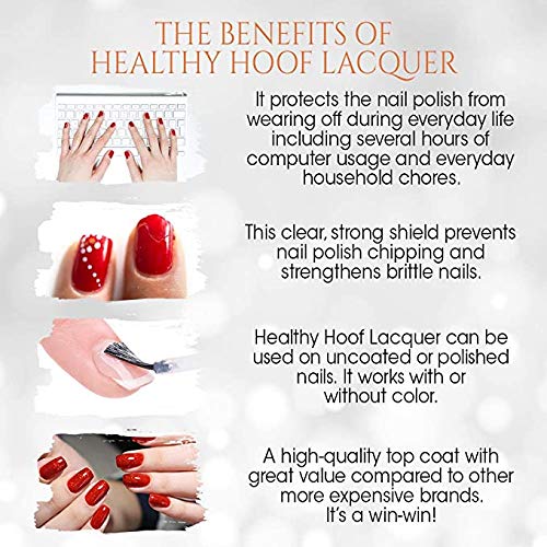Gena Healthy Hoof Nail Lacquer – Hard as Hoofs Nails Strengthener, High-Gloss Top Coat 0.5 oz, 2 Pack