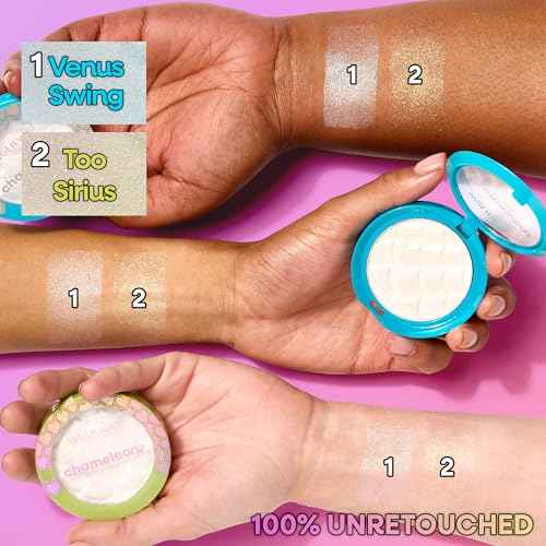 wet n wild Chameleon Chrome Highlighter, Dynamic Color Shift, Liquid-to-Baked Texture, Customizable Luminous Radiance, Cruelty-Free - Venus Swing