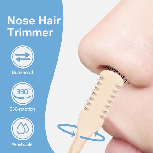 Eadwe 2-in-1 Nasal Hair Cutter - 360° Rotating Nose Hair Trimmer & Grooming Kit for Travel - Dark Green