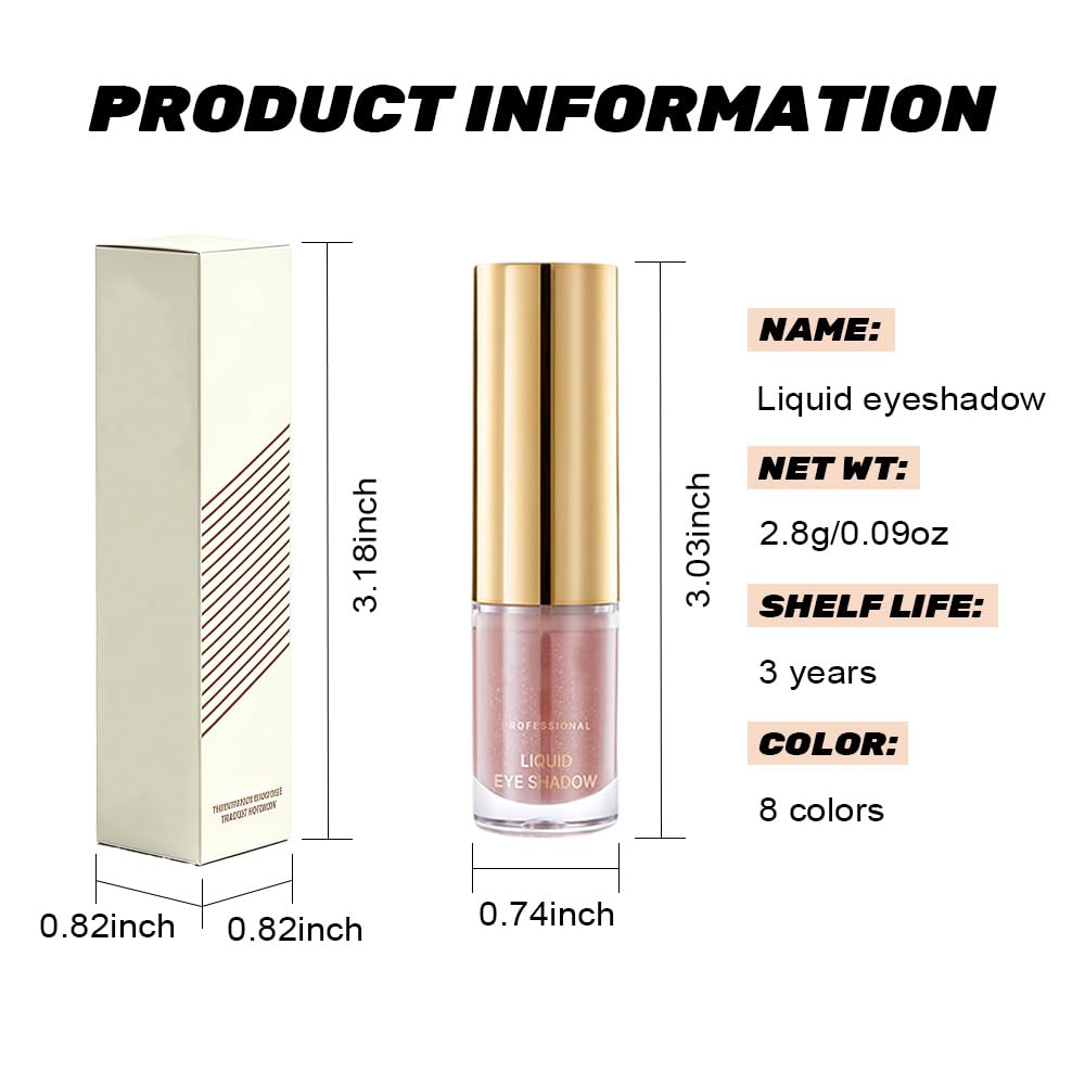 Skiennix Warm Brown Shimmer Liquid Metallic Eyeshadow - Longwear, Highly Pigmented & Vegan Formula