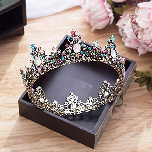 Baroque Royal Queen Crowns and Tiaras for Women,Crystal Rhinestone Bridal Headband Fashion Jewelry Vintage Women Hair Accessories (Style 01)