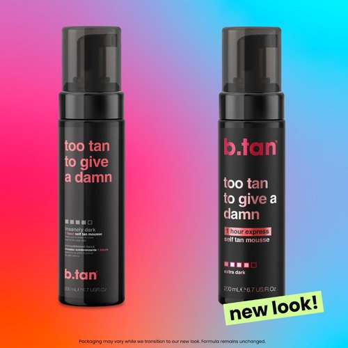 b.tan Ultra Dark Self Tanner Mousse - 1 Hour Express Sunless Tanning Foam for Gold Bronzing Glow, 6.7 Fl Oz