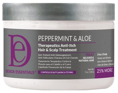 Design Essentials Peppermint & Aloe Anti-Itch Hair & Scalp Treatment | 5 Fl Oz, White