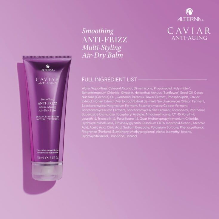Alterna Caviar Anti-Aging Multi-Styling Air Dry Balm - Controls Frizz & Adds Shine | 3.4 Fl Oz | Sulfate Free