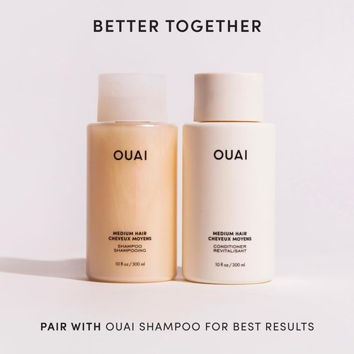 OUAI Medium Conditioner Travel Size - Hydrating Coconut Oil & Babassu Oil Formula - Strengthens & Adds Shine (3 Oz)
