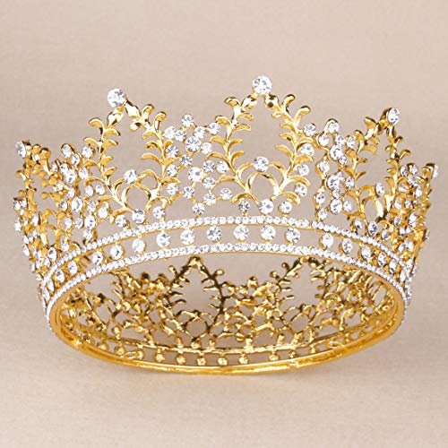 Crowns for Women, Vofler Queen Tiara Baroque Vintage Crystal Rhinestone Headband Hair Decor for Lady Girl Bridal Bride Princess Prom Birthday Wedding Pageant Christmas Halloween Costume Party - Bronze