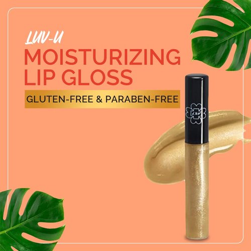 LUV+CO Lip Gloss - 90% Organic Moisturizing Formula | Non-Sticky Shine | Gold Glitter & Bronze Bollywood, 7ml