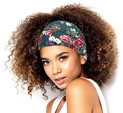 Bohend Boho Headbands Wide knotted Hair Bands Fashion Printing Bandeau Travel Stretchy Cotton Headband Sport Yoga Hair Accessories for Women and Girls (G)