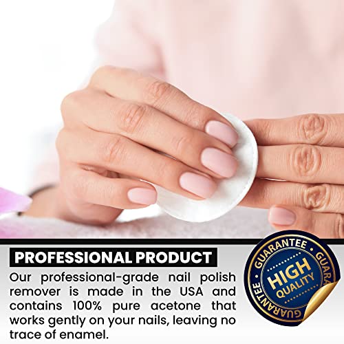 Mia Secret Nail Polish Remover, 100% Pure Acetone, 4 Fl. Oz. Safe and Gentle Cuticle Remover Liquid, Quick and Effective Formula, For Natural, Acrylic, and Sculptured Nails,