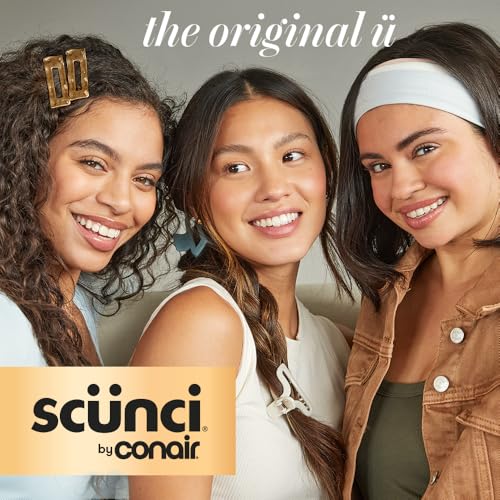 Scunci by Conair The Original Scrunchie hair accessories - hair accessories for women - Jumbo Size in Washable Black Nylon Silk- 1 Count