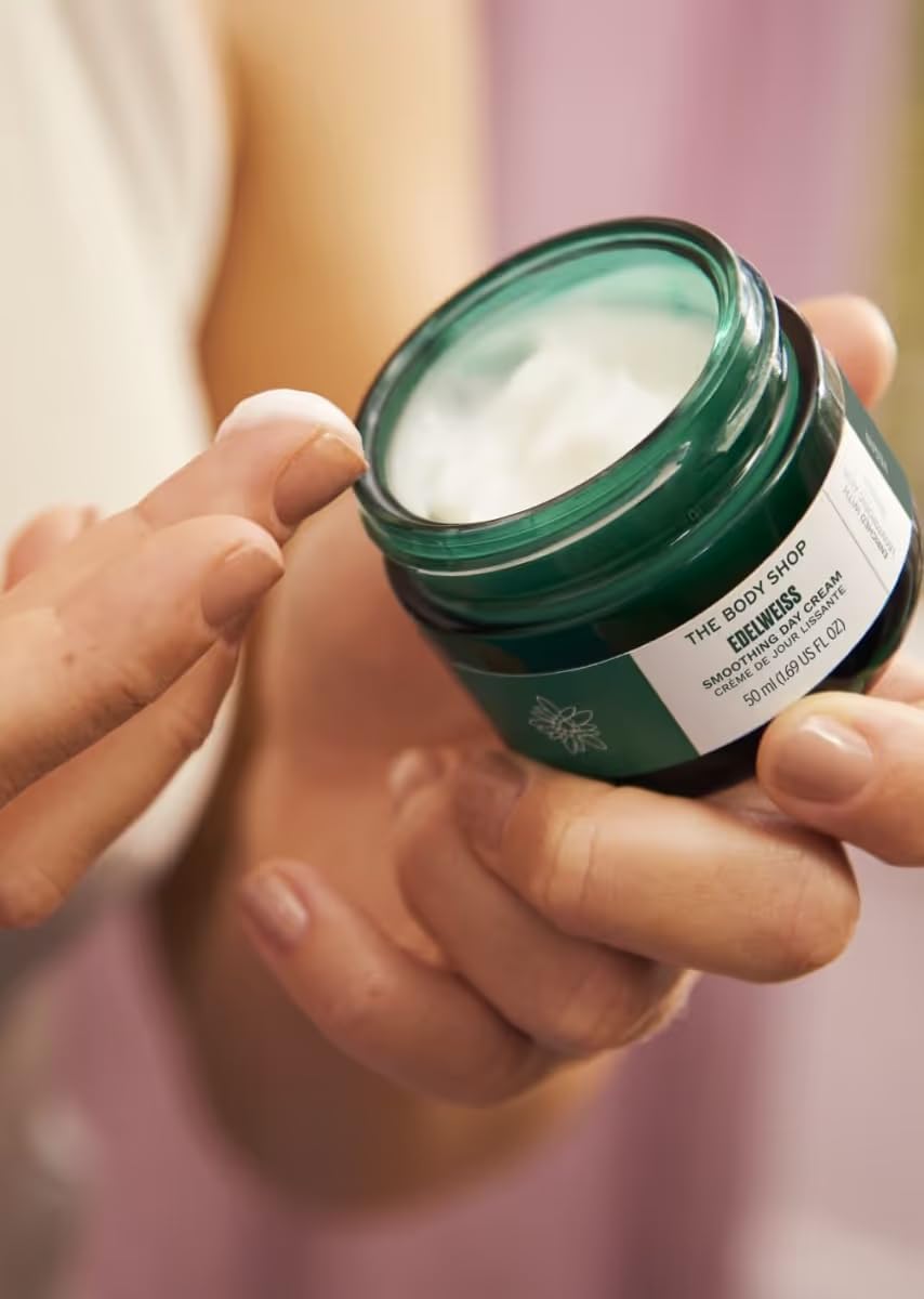 The Body Shop Edelweiss Day Cream - Smoothing Formula for Radiant Skin | 50 ML