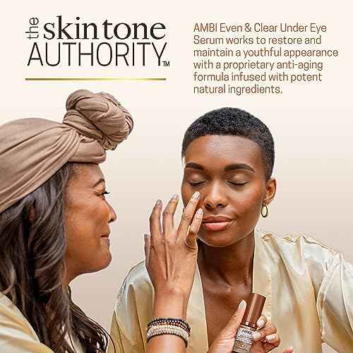 Ambi Even & Clear Under Eye Serum for All Skin Types; Anti Aging Formula features Peptides, Hyaluronic Acid, and Vitamin A to help Reduce Fine Lines, Wrinkles, and Dark Circles , 0.5 Ounce