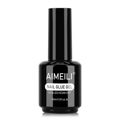 AIMEILI Hema Free 2 in 1 Nail Glue and Base Gel 15ML for Acrylic Nails, Cruelty Free, Vegan, Strong Nail Glue Gel for False Nails