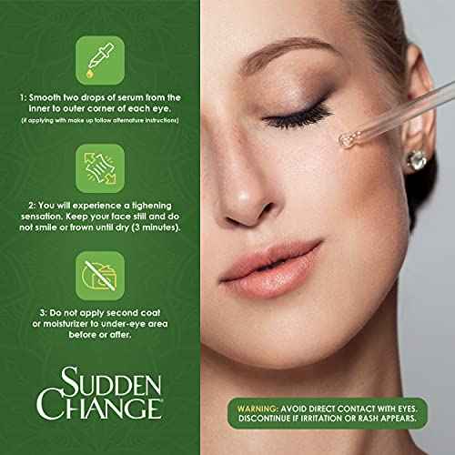 Sudden Change Instant Under-Eye Firming Serum - (Classic Formula) Under-Eye Bags Treatment for Puffiness, Lines, & Wrinkles - Wear With or Without Makeup - 3 Minute Results (0.23 oz, Pack of 2)