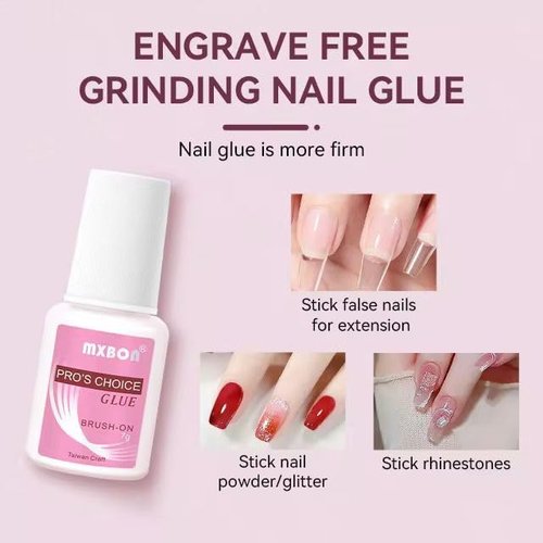 Super Strong Nail Glue for Press On Nails, Nail Tips & Acrylics – Long-Lasting Brush-On Nail Adhesive for Professional & DIY Use – No Mess, Fast Drying, Precision Application (Nail Glue, 1, Count)