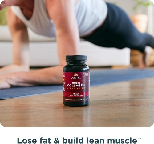 Ancient Nutrition Advanced Multi Collagen Protein Capsules - Support Muscle Health | 90 Count
