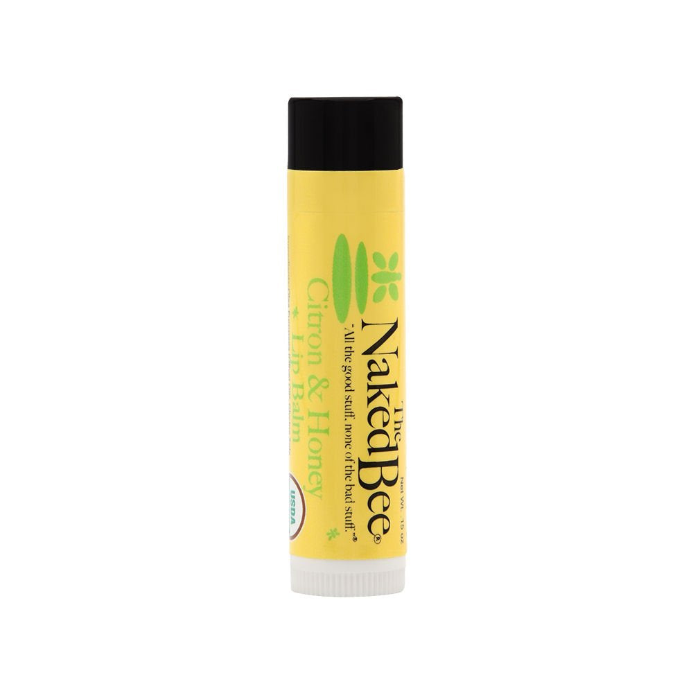 The Naked Bee Citron & Honey Lip Balm (.15oz) Moisturizing Lip Balm for Women with Vitamin E & Beeswax to Soothe, Hydrate & Nourish Chapped, Dry Lips - For Soft, Smooth & Healthy Lips