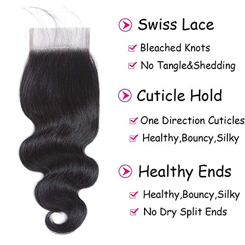 Dream Diana Body Wave Lace Closure 4x4 Free Part Brazilian Hair Closure Top Closure Human Hair Unprocessed Brazilian Closure（10h）