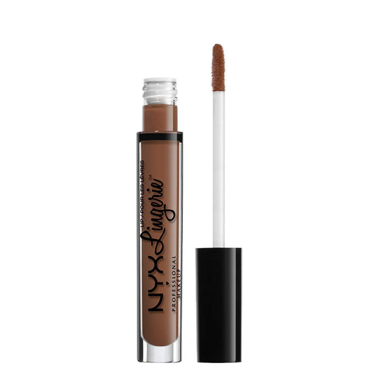 NYX PROFESSIONAL MAKEUP Lip Lingerie Matte Liquid Lipstick - Beauty Mark (Chocolate Brown)