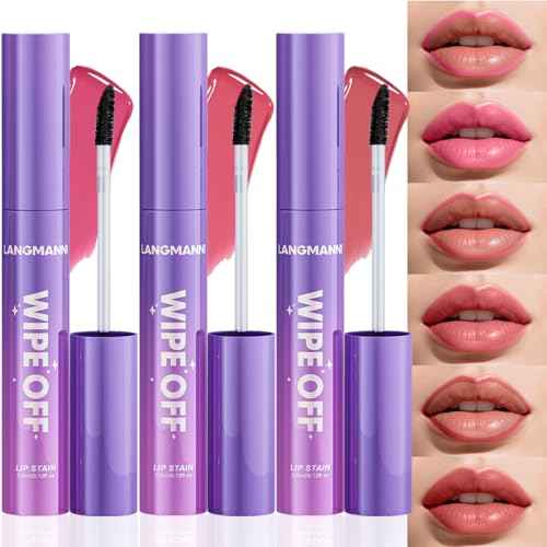 Jolilab Lip Stain Masque,Wipe Off Lip Tint,Waterproof,Transfer proof,Highly Pigmented,Ultra Long Lasting Lip Stain Peel off Makeup With Matte finish for All-day Wear.(#01+#02+#03)