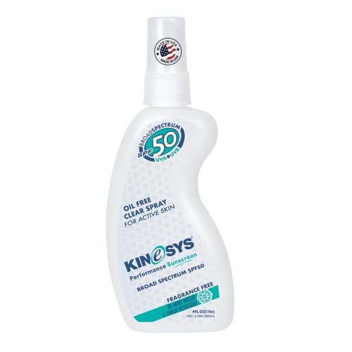 KINeSYS SPF 50 Fragrance-Free Clear Spray Sunscreen - Hypoallergenic UVA/UVB Protection for Sensitive Skin | 4 Fl Oz/120 mL