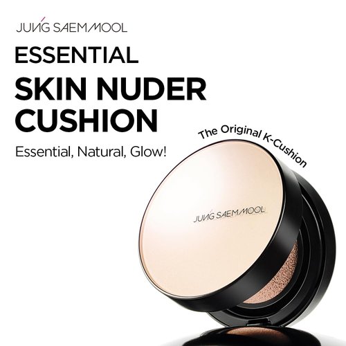 JUNG SAEM MOOL Essential Skin Nuder Cushion - Natural Finish, Buildable Coverage Foundation | SPF 50, 0.98 Fl Oz, 19 N-Light