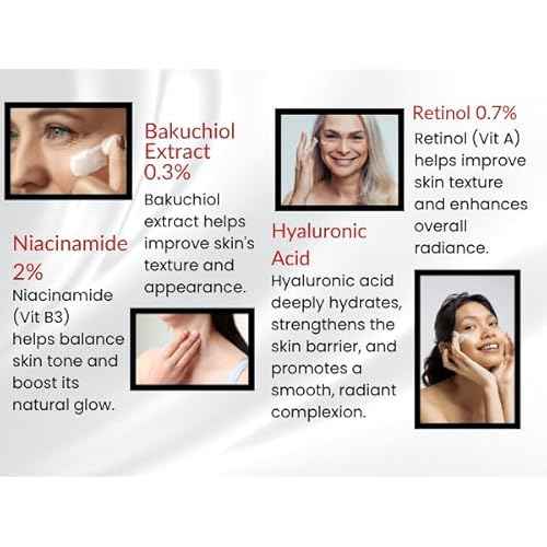 Retinol Cream for Face, with Hyaluronic Acid and Vitamin E, 50 ml (1.7 fl oz) - Pack of 1 - Reduce Appearance of Wrinkles, Fine Lines and Dark Spots - Korean Skincare