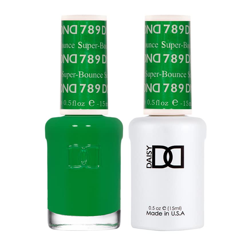 DND Gel Polish Set, Green Collection, UV/LED Gel Polish and Air Dry Nail Lacquer, Matching Chip-Free Polish Duo, 789 Super-bounce, 0.5 Fl Oz
