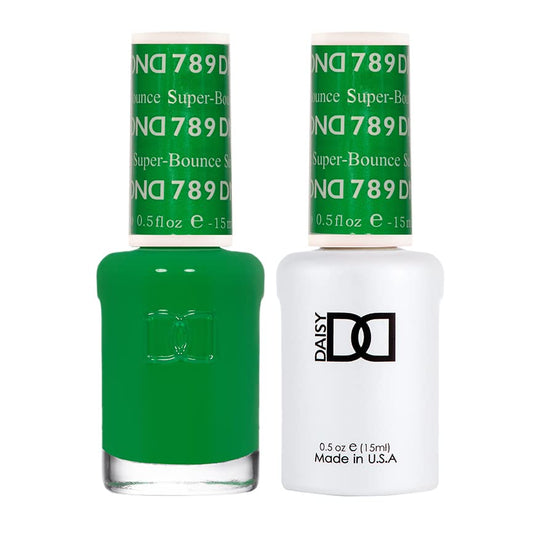 DND Gel Polish Set, Green Collection, UV/LED Gel Polish and Air Dry Nail Lacquer, Matching Chip-Free Polish Duo, 789 Super-bounce, 0.5 Fl Oz