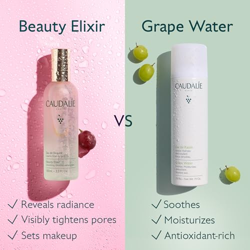 Caudalie Beauty Elixir Face Mist: Toner That Tightens Pores + Reduces Dullness + Sets Makeup - 30 mL