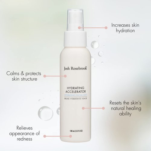 Josh Rosebrook Hydrating Accelerator | Moisturizing Facial Mist - Refreshing Antioxidant Spray for All Skin Types - 100mL (3.3 Oz)