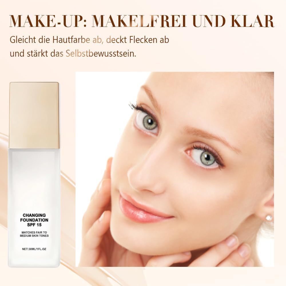 Skiennix Color Changing Foundation - Lightweight Liquid Cream for Mature Skin | Universal Tone (1pc)