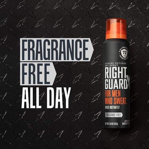 Right Guard Xtreme Defense Antiperspirant & Deodorant Spray | 5-in-1 Protection Dry Spray Deodorant For Men | Blocks Sweat 2X Longer | 72-Hour Odor Control | Fragrance Free, 3.8 oz. (3 count)