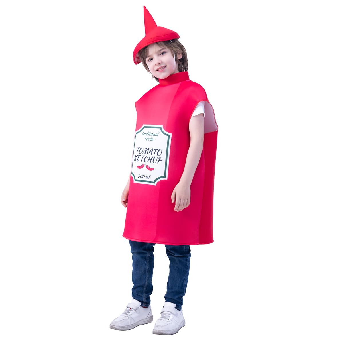 PGOND Ketchup Costume for Kids Halloween Costume Red 4-6Y