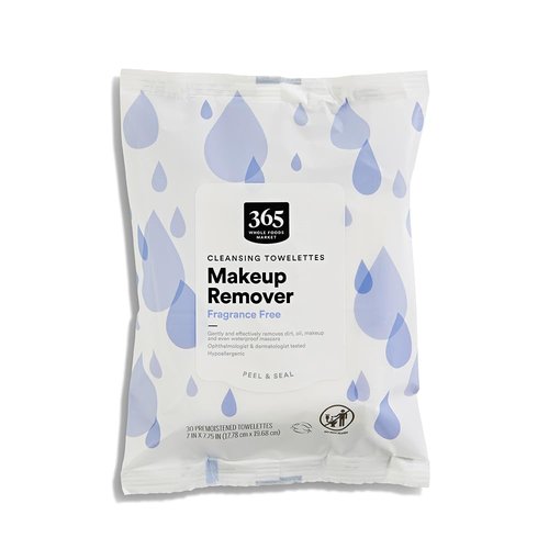 365 by Whole Foods Market, Makeup Remover Cleansing Towelettes, Fragrance Free, 30 Count