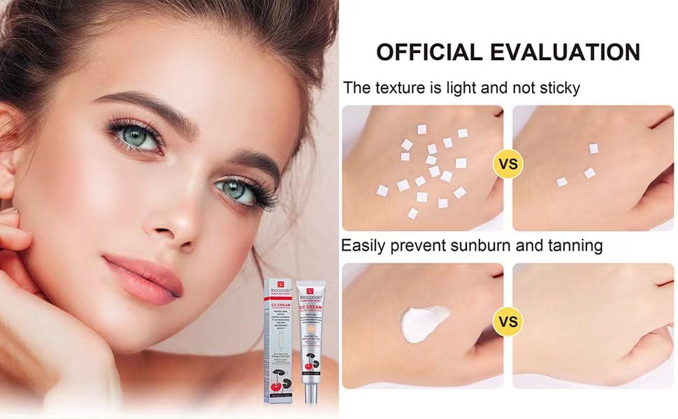 Skiennix Color Correcting CC Cream - Waterproof Foundation with SPF 25 & Centella Asiatica - 1.5 Oz (Dark)
