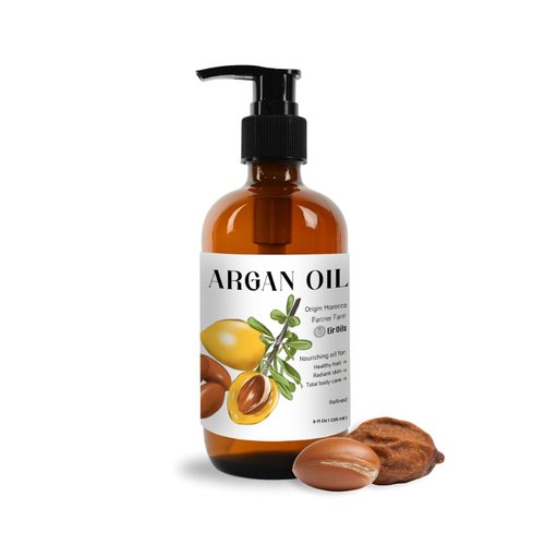 **Argan Oil | 100% Pure Cold Pressed Moroccan Hair Growth Oil - 8oz Pump for Colored & Damaged Hair**