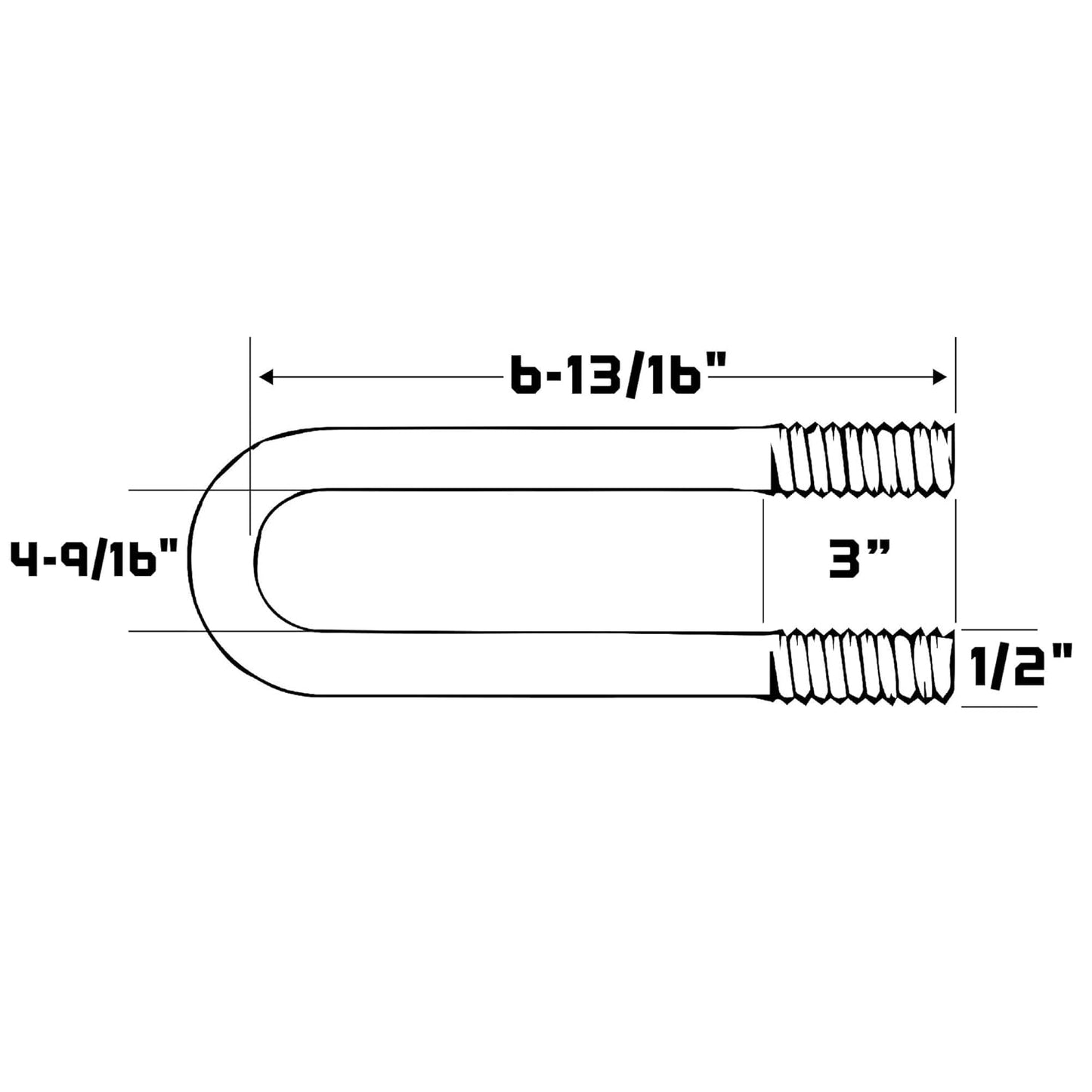 U Bolt Round - Hot Dip Galvanized Steel | 4-9/16" x 6-13/16" for Round Pipe