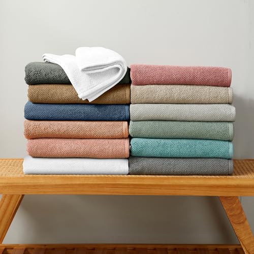 Light Grey Hand Towel - 100% Cotton 26x16 Towel - Absorbent, Quick-Drying, Durable Hand Towels for Bathroom Decor - Low-Twist, Two-Ply Fibers (Light Grey)