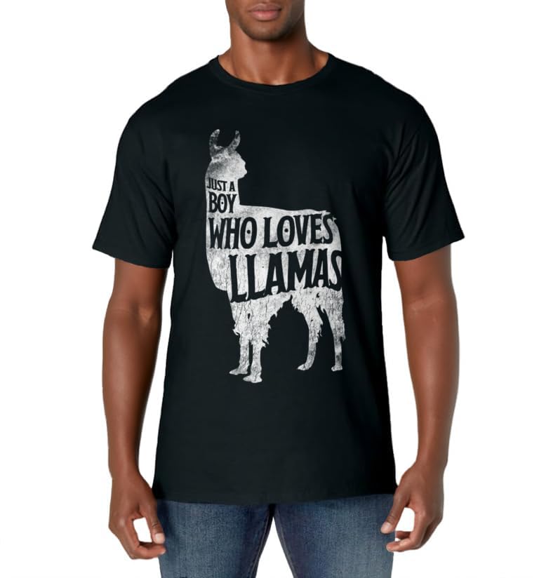 Just A Boy Who Loves Llamas Llama Boys Girls Costume Shirt