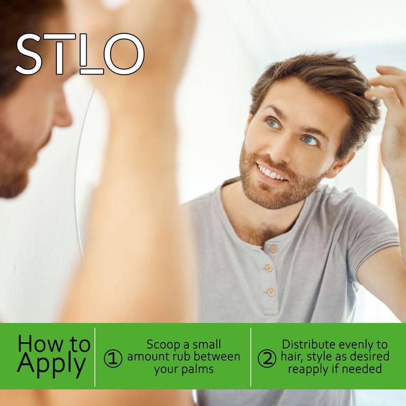 STLO Pomade - High Shine Hair Styling Cream for Medium Hold & Frizz Control | All-Day Professional Look