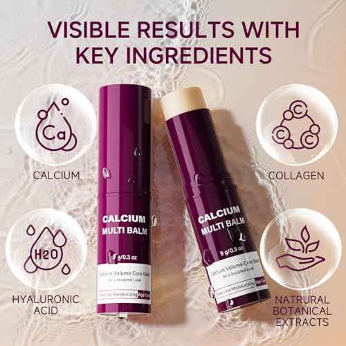 Calcium Balm Stick, Calcium Volume Multi Balm, 2pc Collagen All-in-One Moisturing Multi Stick for Face Eye Neck Hydrating Make Up Base Mist Moisture