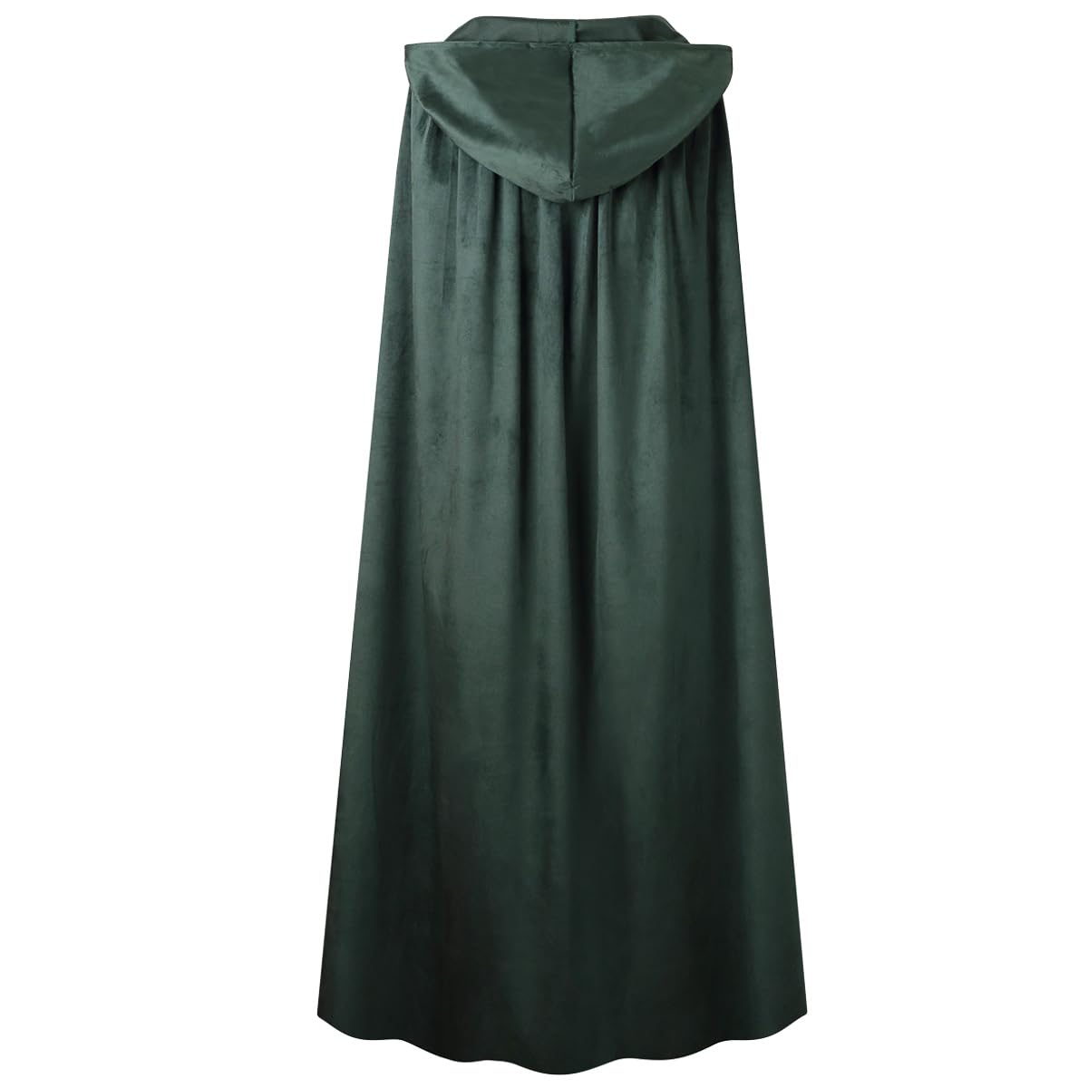 yolsun Unisex Adult Deluxe Wool-Blend Hooded Cloak Dutch Velvet Cape for Halloween Cosplay Costumes(Dark green,59'')