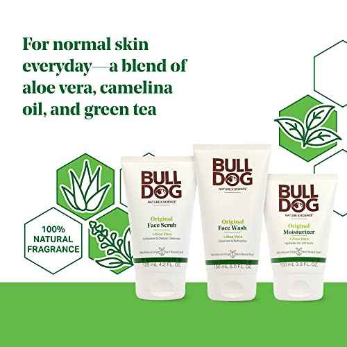 BULLDOG Mens Skincare and Grooming Original Full Face Kit with Moisturizer, Face Wash & Face Scrub