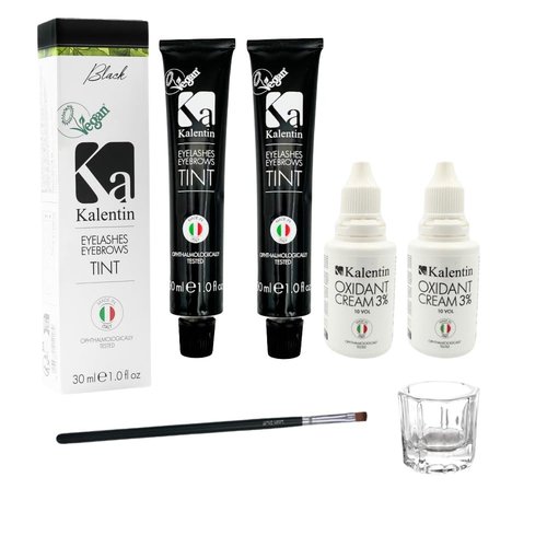 Kalentin Professional Eyebrow Color 2-Pack - Includes 2 Developers | Rich Black Shade