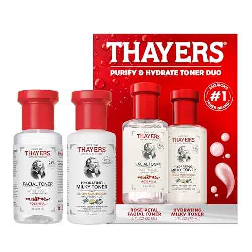 Thayers Purify & Hydrate Skin Care Set, Includes Rose Petal Facial Toner to Reduce Pores and Hydrating Milky Toner for 48H Hydration, 1 Skin Care Kit
