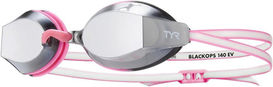 TYR Black Ops 140 EV Racing Swim Goggles - Women's Fit with Mirrored Lenses for Enhanced Visibility