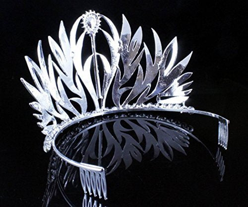 Sexy Floral Clear Austrian Crystal Rhinestone Large Tiara With Hair Combs Crown Pageant Beauty Queen Princess Birthday Party Hair Jewelry Prom Silver T11979