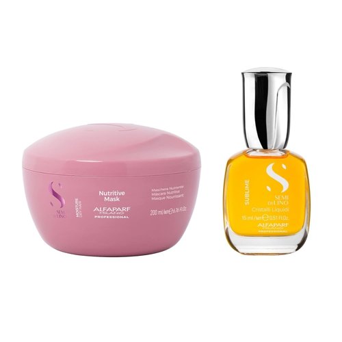 Alfaparf Milano Moisture Hair Mask & Cristalli Liquidi Oil Serum Set - Deep Hydration for Dry Hair